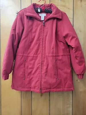 Buy Westbound Coat Women's Size PM Petites Red Winter Jacket Black Faux Fur Hood  • 17.04£