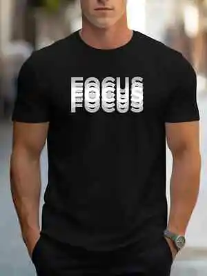 Buy Focus Prints T-Shirt Mens Casual Short Sleeve Cotton Illusion Tees Fit Shirt Top • 9.46£