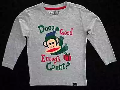 Buy Paul Frank Little Boys Long Sleeve Grey 'Does Good Enough Count? Holiday Tee • 6.48£