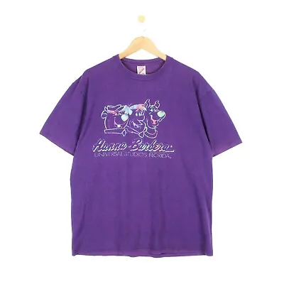 Buy Hanna Barbera Vintage T Shirt 1990 USA Made Crew Neck Purple Top Size XL • 29.99£