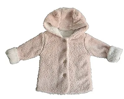 Buy Baby Toddler Girls Pink Cosy Fleece Hooded Jacket 12-18 Months • 2.49£