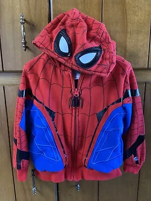 Buy Disney Marvel Spiderman Zip Up Hoodie Costume Sweatshirt Boys Size 4 • 20.11£