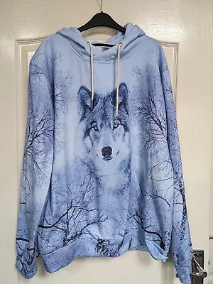 Buy Unisex Fashion Casual Hoodie Printed Ice Wolf Sweatshirt 2XL • 19£