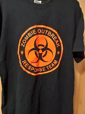 Buy T Shirt, Black, Unisex M,  Orange Zombie Outbreak Response Team  • 4.99£