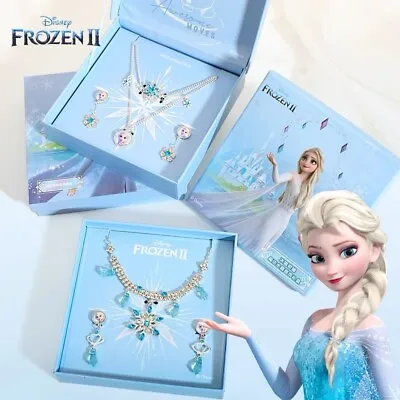 Buy Disney Frozen 2 Elsa Princess Girls Kid Necklace Earring Gift Set Makeup Jewelry • 11.55£