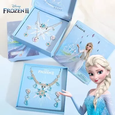 Buy UK Frozen 2 Elsa Princess Girls Kid Necklace Earring Gift Set Makeup Jewelry • 11.99£
