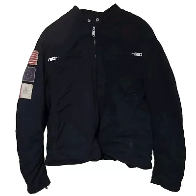Buy Ralph Lauren Polo Jeans 67 Vintage Pilot Army XXL USA Flag Bomber Black Jacket • 114.99£