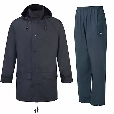 Buy Fort Flex Waterproof Work Jacket & Trousers Navy PU TRICOT Fabric (Sizes S-XXXL) • 34.95£