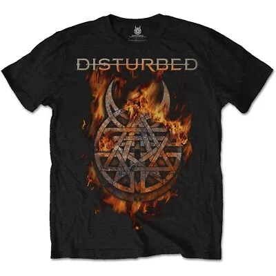 Buy Disturbed Mens Black Short Sleeve Burning Belief T-Shirt Logo Band Rock Metal Sm • 13.95£