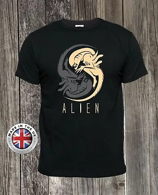 Buy Alien T Shirt Xenomorph Yin Yang Black T-shirt,unisex+ladies Fit • 18.99£