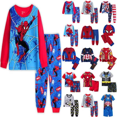 Buy Kids Boys Pyjamas Outfits Nightwear SpiderMan Avengers PJs Super Hero Loungewear • 7.49£