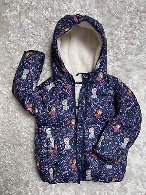 Buy M&S Disney Frozen Fur Lined Hooded Padded Coat Jacket  Elsa • 10£