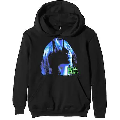 Buy Billie Eilish Unisex Pullover Hoodie:  Neon Shadow Blue  - Black  Cotton • 26.99£