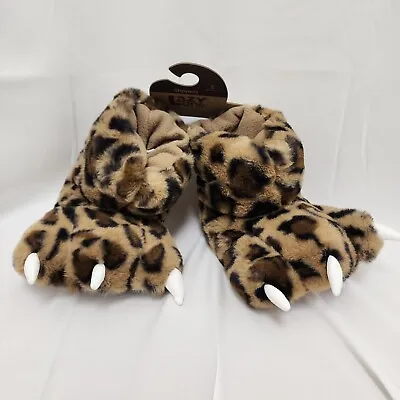 Buy Lazy One Fun Paw Slippers Leopard Print Claws Unisex Kids Adult Choose Size • 22.51£