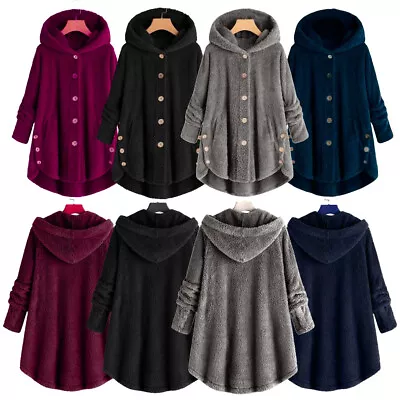 Buy Women Winter Warm Soft Fur Teddy Bear Hoodie Coat Ladies Plain Jacket Outwear • 17.99£
