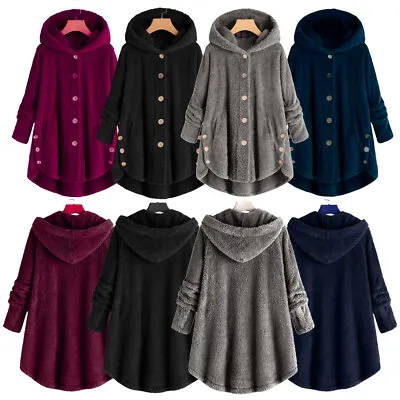 Buy Womens Warm Fleece Teddy Bear Hooded Coat Winter Hoodie Jacket Outwear Overcoat • 18.68£