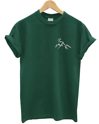 Buy Mountain Logo T-Shirt Cute Hipster Men Women Kid Top Autumn Moon Doodle L334 • 15.99£