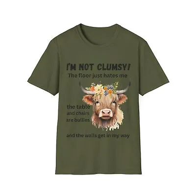 Buy I'm Not Clumsy The Floor Just Hates Me Funny Cow Tshirt • 15.42£