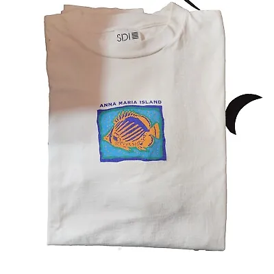 Buy Vintage 90's Anna Maria Island White T-shirt Size XL USA Made • 9.44£