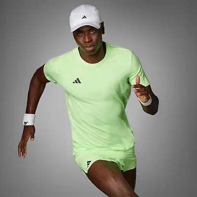 Buy Adidas Adizero Essentials Running Mens T-Shirt - Green • 25£