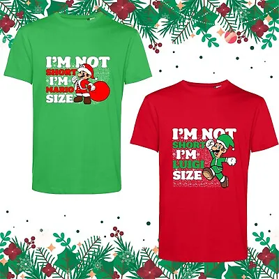Buy Mario Luigi Merry Christmas T Shirt I'm Not Short Superhero Cartoon Xmas Tee Top • 9.99£