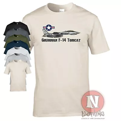 Buy F-14 Grumman Tomcat T-shirt US Fighter Aircraft American War Jet Plane USAF • 14.99£