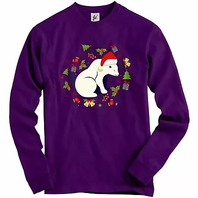 Buy Polar Bear Christmas Wreath Tree Stockings Holly Adult Christmas Jumper • 19.99£
