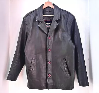 Buy Shan Men Genuine Leather Blazer Jacket Brown SizeL Ref 636 • 5£