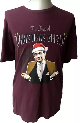 Buy Only Fools & Horses Christmas Geezer Del Boy Mens Burgundy T-Shirt Size XXL Gift • 9.99£