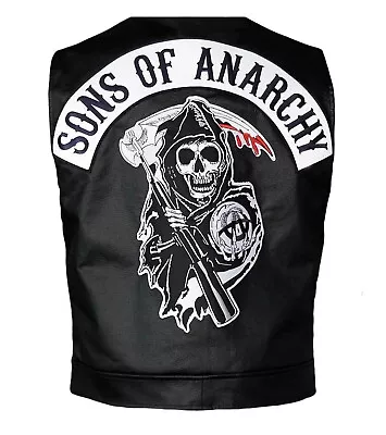 Buy Jax Teller Sons Of Anarchy Classic Biker Genuine Leather Halloween Vest • 79.99£