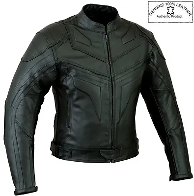Buy Batman Style Smart Fit Mens Armoured Motorbike / Motorcycle Leather Jacket • 69.99£