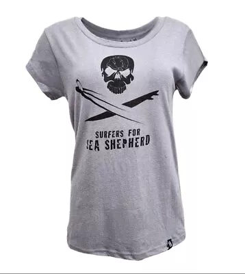 Buy HoodLamb Women's Grey Surfers For Sea Shepherd T-Shirt 420 NWT • 75.82£