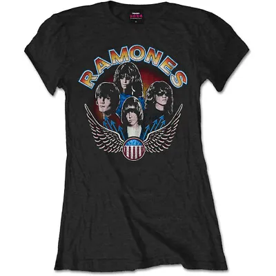 Buy Ladies Ramones Vintage Wings Photo Official Tee T-Shirt Womens • 15.99£