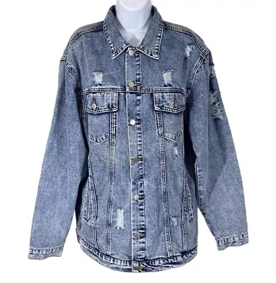 Buy Umgee Destroyed Button Down Denim Jean Jacket Pockets Womens Size M • 17.04£