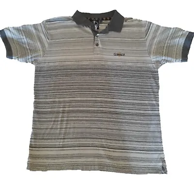 Buy GUINNESS Polo Shirt Mens Medium Size M Official Merch Cotton Blend Stripe • 9.99£