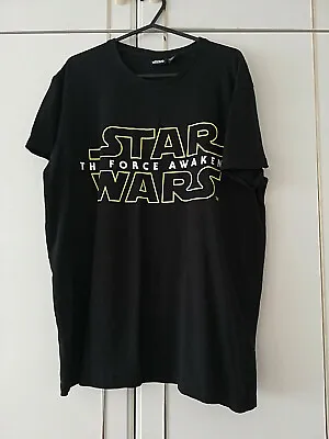 Buy Star Wars Mens Black T Shirt Size Large Short Sleeve Top The Force Awakens • 6.99£