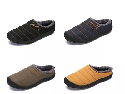 Buy Men Women Warm Shoes Waterproof Non-slip Home Comfortable Slippers Big Size  • 22.09£