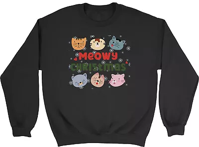 Buy Christmas Cat Lover Kids Sweatshirt Meowy Christmas Kitten Boys Girl Gift Jumper • 12.99£