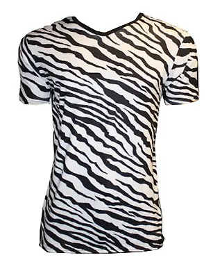 Buy Men's Zebra Animal Print T-shirt Top Fancy Dress Costume Goth Punk Emo Shirt • 21.99£