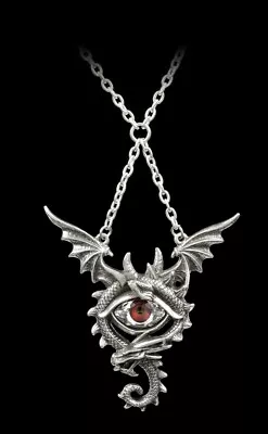 Buy Alchemy Dragon Necklace - Eye Of The Dragon - Fantasy Necklace Pendant Jewellery • 70.91£