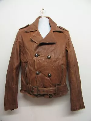 Buy Vintage Leather Motorcycle Jacket Size 8/10 Womans • 29£