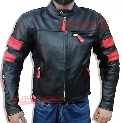 Buy Suzuki Red And Black Motorbike Track Days Cowhide Leather Ce Armoured Jacket • 144.99£