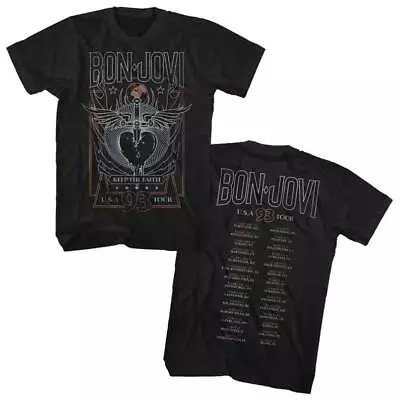 Buy Bon Jovi '93 Tour Black Adult T-Shirt • 20.77£