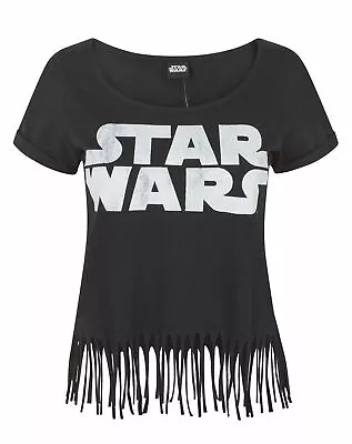 Buy Star Wars Black Fringe Short Sleeved T-Shirt (Womens) • 14.99£