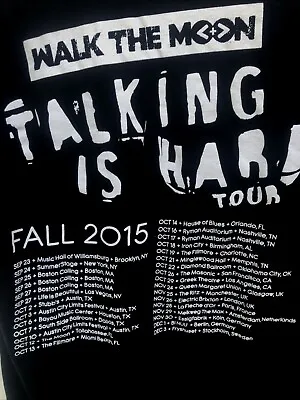 Buy Walk The Moon Shirt Black Concert Tour Alternative Rock TALKING IS HARD 2015 • 14.17£
