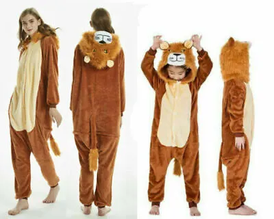 Buy Lion Kids Adult Flannel Pajamas  Cosplay Costume Parent-child Clothing Hhh • 17.98£