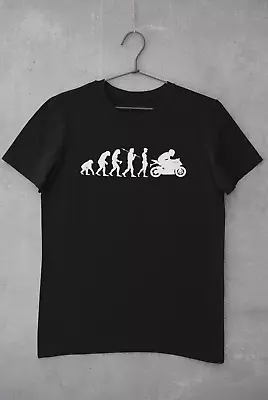 Buy Funny Biker T Shirt The Evolution Of The Motorcycle Darwin Ape To Motorbike • 9.77£