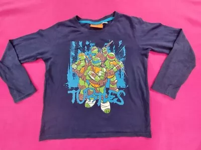Buy Children's Nickelodeon Ninja Turtles Vintage Long Sleeve T-Shirt  Blue Cotton R • 9.99£