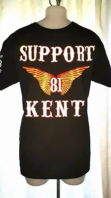 Buy Support Kent - Hells Angels - Black - Wings T Shirt Cotton Big Red Machine 81 • 21.50£