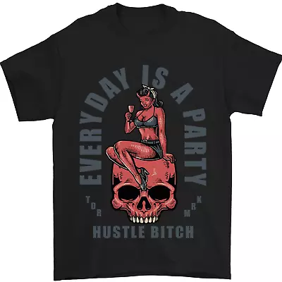 Buy Every Day Is A Party Hustle Skull Alcohol Mens T-Shirt 100% Cotton • 10.48£